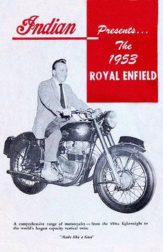 an advertisement for the royal enfield motorcycle company