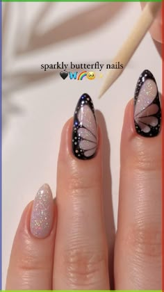 Looking to achieve the stunning look of white chrome nails all by yourself at home? Look no further! In this simple and natural-toned blog post, we will provide you with a step-by-step tutorial and inspiring ideas on how to achieve the perfect white chrome nails.By incorporating chrome powder into your gel manicure and sealing it...Read the Post Black Nail Paint Art, Black Nail Paint Design, How To Make Butterfly On Nails, Cat Eye Holographic Nails, Holographic Butterfly Nails, Butterfly Cat Eye Nails, Different Nail Art Designs, Cat Eye Butterfly Nails, Black Nails With Butterfly