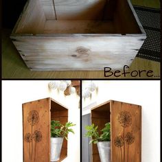 A box transformed...🛠 #box #winebox #woodenbox #restore #restoration #renew #recycle #recycleart #makeover #trashtotreasure #change #color #paint #woodburning #woodburn #pyrography #woodpyrography #woodart #pyrographyart #wood #decor #walldecor #woodendecor #crafting #crafter #occasionalcrafter #diy #beforeafter #beforeandafter #EviG_Crafted