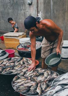 Busy Day at the Local Philippines Fish Market with Family