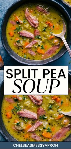 Split Pea Soup Split Pea Recipes, Split Peas Soup, Split Pea And Ham Soup, Slow Cooker Ham, Ham Soup