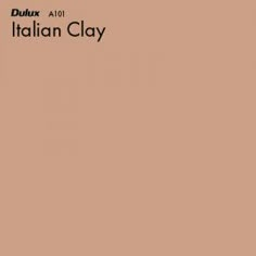 an italian clay color is shown with the words dulux at it's bottom corner