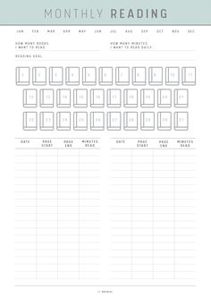 a printable reading log for the month