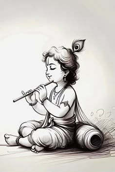 Cute God Drawing, Krishna Images Hd Wallpaper, Little Krishna Images, Krishna Art Drawing, Cartoons Wallpaper, Live With Love