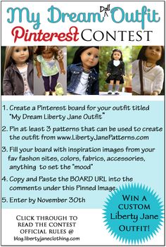 a flyer for the contest with pictures of dolls