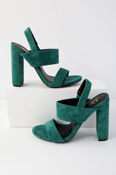 Medina Green Suede High Heel Sandals Amazon Sandals, High Heel Sandals Outfit, Best High Heels, Heel Accessories, Boots High Heels, Green Heels, Suede High Heels, Sorority Recruitment