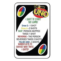 a poster with the words drunk uno written in different colors and font, on a white background