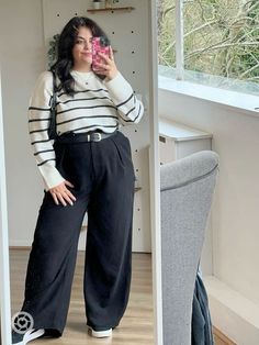 Plus Size Smart Outfits, Fashion For Wide Shoulders, Plus Size Trousers Outfit Casual, Plus Size Business Fashion, Outfit Ideas For Plus Size Women Casual, Size 24 Women Outfits, Plus Size Work Outfits Casual, Casual Wide Leg Trousers Outfit, Uni Outfits Plus Size