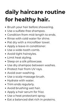 #healthyhair #haircare #haircaretips #healthyhabits #healthylifestyle #girlstipsandtricks Hair Care Routine Daily, Beautiful Healthy Hair, Cool Hair Designs, Great Motivational Quotes, Routine Daily, Easy Care Hairstyles, Using Dry Shampoo, Hair Growing Tips