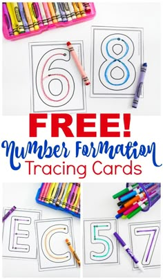 the number formation worksheet with crayons and markers to help students learn numbers