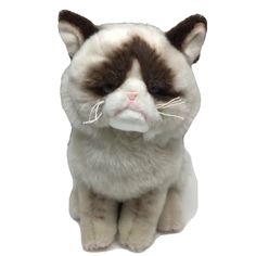 Grumpy Cat  Himalayan  Siamese  Kitten  Cream Brown  Pink Hard Plastic Nose Gund  4040133  Fluffy & Soft Plush 9"  Lovey Toy Smoke Free Home Cat Himalayan, Cat Merch, Grumpy Cat, Himalayan, Hard Plastic, Soft Plush