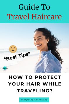 Best Travel Haircare Guide 2023! Know how to protect your hair while traveling on everything enchanting blog. Best haircare tips to follow while traveling, travel haircare tips for autumn, fall, summer 2023, how to maintain your hair when you travel, essential travel hair care hacks & expert tips , ultimate travel haircare guide for 2023, complete haircare guide for travellers, how to manage hair while traveling, how to take care of hair when traveling, how to build a travel haircare routine. Travel Hair Stylist, Airplane Hairstyles Travel Long Hair, Travel Hair Tools, Preventing Hair Fall, Curly Hair Travel Tips, Travel Tips With Toddlers, All Inclusive Trips, Travel Hairstyles, Long Term Travel