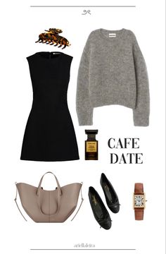 quiet luxury / polene bag / cartier watch / ballet Black Polene Bag, Watch Inspo Women, Quiet Luxury Outfits 2024, Outfit With Watch, What To Wear To The Ballet, Quiet Luxury Bags, Quite Luxury Outfit, Gray Outfits For Women, Cute Classy Outfits