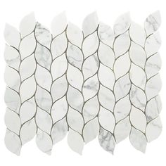 a white marble mosaic tile with black lines