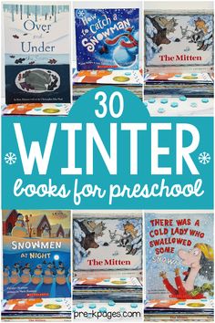 winter books for preschool with the title overlay