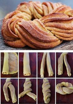 several pictures of different types of bread