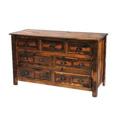 an old wooden dresser with many drawers