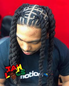 I finally got @ybt3fly to try something a little different ! He always gets his signature loc style “plaits “ so I figured we switch it up… Dread Braids Men, Homecoming Inspiration, Mens Locs, Jah Locs, Dread Care, Baby Dreads