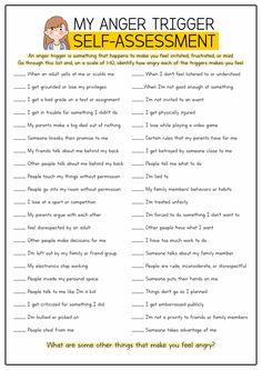 Anger Management Worksheets Identifying Triggers, Worksheets For Adults, Anger Management Strategies, Anger Management Activities, Anger Management Worksheets, Coping Skills Activities, Counseling Worksheets