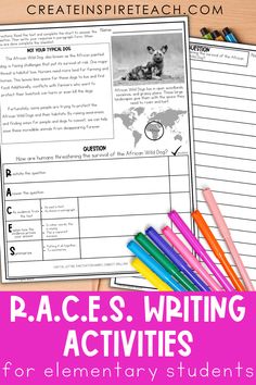 RACES-writing-strategy-activities Teaching Writing 3rd Grade, 3rd Grade Editing Practice, Quick Writing Activities, Fun Fourth Grade Writing Activities, Races Writing Strategy Bulletin Board, Race Writing Anchor Chart, Race Strategy Practice, Writing Strategies For Elementary