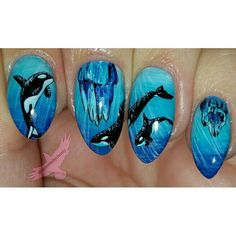 Whale Nail Designs, Alaska Nail Art, Alaskan Cruise Nails, Alaskan Nails, Alaska Cruise Nails, Alaska Nails Designs, Whale Nails