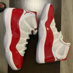 Jordan 11 Cherry Retro Size 10.5 Brand New Never Worn. No Box Cherry Red 11s, Hoop Shoes, Jordan 11 Cherry, Fire Shoes, Jordan 11s, Pretty Sneakers, Trendy Shoes Sneakers, Nike Fashion Shoes, Jordan Shoes Retro