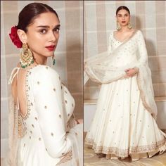 White Anarkali Designs Indian, Off White Pakistani Dress, Off White Anarkali Dress, Offwhite Anarkali Churidar, Off White Anarkali Suits, White Anarkali Suits Classy, White And Gold Anarkali, Indian Outfit Traditional, Outfit Ideas Indian