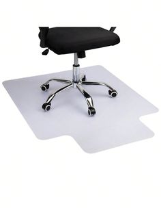 an office chair that is sitting on top of a white surface with wheels and casteors