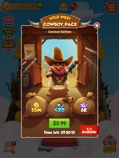 the wild west cowboy pack is shown in this screenshot from an iphone game,