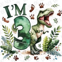 an image of a dinosaur with the number three