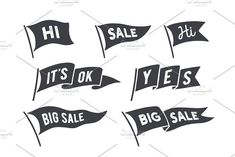 black and white sale signs with the words it's ok to big sale