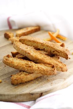 some fried food on a wooden cutting board