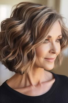 Hairstyle Wavy Hair Medium, Women 60 Years Old Hairstyles, Hairstyles For Widows Peak Women, Wavy Hairstyles For Wedding, Hair Color Highlights Ideas, Hair Color For Women Over 60, Hairstyles For A Wedding Guest, Hairstyles For Over 70 Year Old Women, 50 Year Old Hairstyles