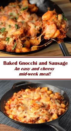 baked gnocchini and sausage are an easy and cheesy mid - week meal