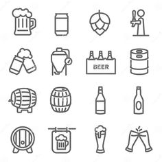 beer related icon set royalty illustration