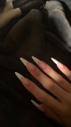 Long Almond French Tip Nails, Purple Nail Looks, Elegant Almond Nails, Trendy Almond Nails, Almond Gel Nails, Long Almond Nails, Maquillage On Fleek, Colourful Nails, Long Almond