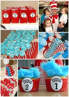 the cat in the hat themed birthday party