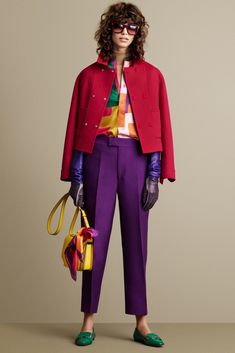 Color Blocking Outfits, Color Combinations For Clothes, Purple Pants, Closet Ideas, Fashion Business, Fashion Weeks, Moda Vintage, 가을 패션, Fall 2015