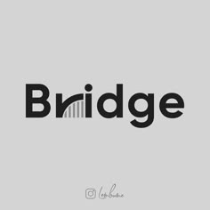 the word bridge is shown in black on a gray background with an image of a building