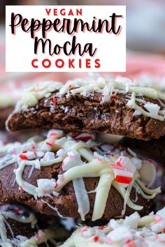 vegan peppermint mocha cookies on a plate