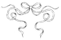 a drawing of a bow and ribbon