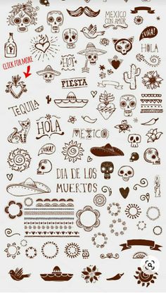 Antojitos mexicanos Doodles Tattoo, Hand Tattoo Images, Tattoo Homme, Girl Back Tattoos, Theme Tattoo, Tattoo Templates