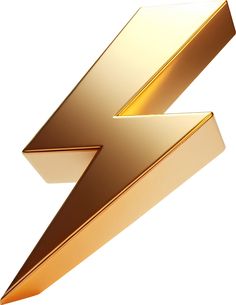 a gold lightning bolt symbol on a white background