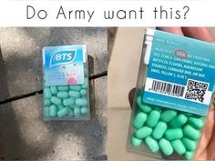 two packages of mints are shown with the caption do army want this?