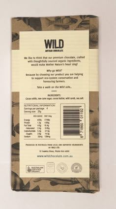 the back side of a package for wild