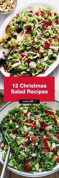 christmas salad recipe with lots of vegetables and nuts