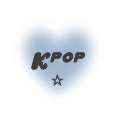 the word kpop is written in black on a blue background with three star shapes