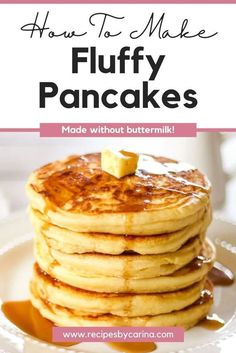 how to make fluffy pancakes made without buttermilk