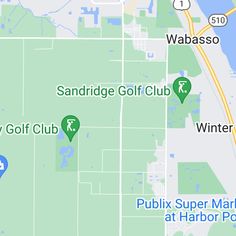 a map showing the locations of several golf clubs