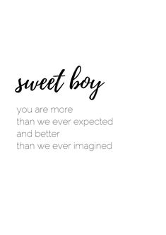 the words sweet boy are written in black on a white background with an image of a teddy bear